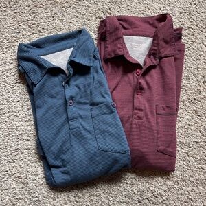 Mens Toad&Co short sleeve pocket polo shirts - lot of 2